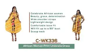 African Woman Print Umbrella Dress