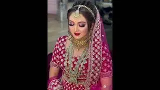 Rani pink bridal and wending lehenga jewellery combination makeup look video