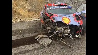 SS4 Ott T&auml;nak Crash Hyundai i20 WRC - Rallye Monte Carlo 2020