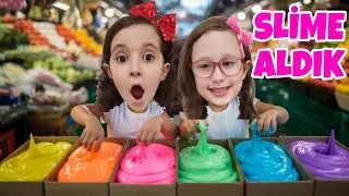 SLİME ALDIK KUM BOYAMA YAPTIK !! BAHAR BANU ALYA ASEL MİRA !! 