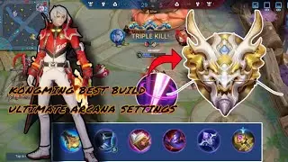 HoK Kongming Gameplay | Best Build and Arcana Settings | 1v3 triple kills | Honor of Kings 