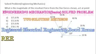 Engineering Mechanics(Statics) Solved Problem(Tagalog), Two Solutions || REE BOARD EXAMS..
