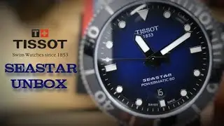 Tissot Seastar 1000 automatic unboxing 300m black blue dial Powermatic 80