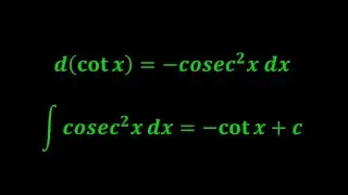 Integration of Sec²x, Cosec²x etc.