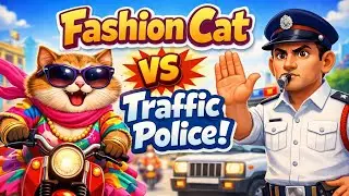 Fashion Cat vs Traffic Police 🚓🐱 | Funny Cat Story | Comedy Animation 4K
