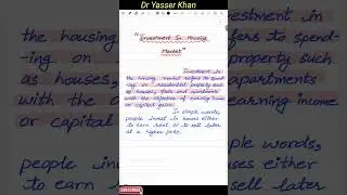 Investment In Housing Market | Investment | Macroeconomics | Economics | Tupes Of Investment | CUET