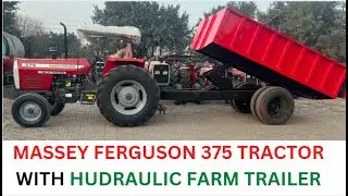 Massey Ferguson Tractor MF 375 With Hydraulic Farm Trailer