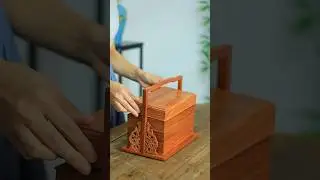 Three-Tier Wooden Carrying Box &ndash; Solid Burmese Padauk &ndash; Classical Design