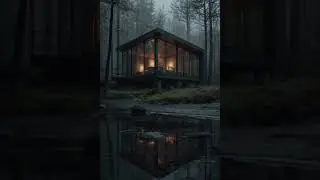 Silent Black Cabin by the Creek #shorts #design #architecture #aesthetic #relax #house #home