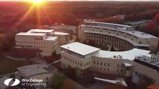 Drone Captures Beautiful Sunset at Olin College