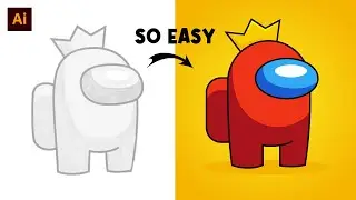 How to Create a Among Us Character Vector - Adobe Illustrator Tutorial #Vector #Tutorial #Among us