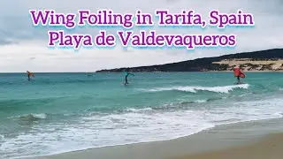 Wing Foiling in Tarifa Spain in January - Playa de Valdevaqueros #wingfoiling #wingfoilingintarifa