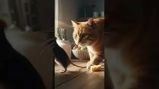 The Great Cheese Heist #shorts #cat #shortvideo #viral #trending #challenge #cutecat #rat #hamster