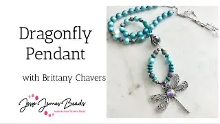 Dragonfly Pendant Necklace Featuring @JesseJamesBeads