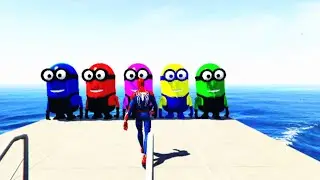 GTA 5 Red Spiderman VS Red/Green Minion! 💥 Epic Ragdolls & Fails 😂 ep 1