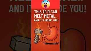 Acid in your stomach can melt metal 😱#stomachacid#stomach#science#crazyfacts#humanbodyfacts#ytshorts