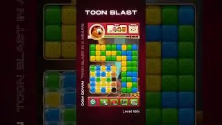Dom Down Toon Blast - Level 989 🟥🟨🟦 #shorts