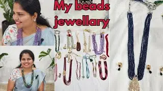 Beads jewellery║నా పూసల గొలుసులు║Simple and Elegant style ║USA telugu vlogs