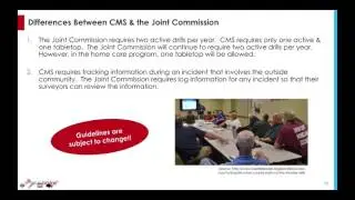 Joint Commission vs. CMS Emergency Preparedness Guidelines