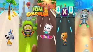 Talking Tom Gold Run Water Park vs Flying vs Skateboard vs Wacky Planet vs Undesea Android Gameplay
