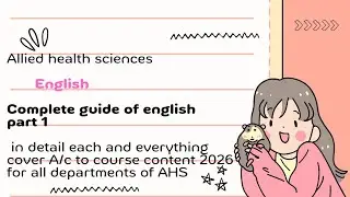 English grammer | part 1 | a/c to Allied health sciences | 2026 course content