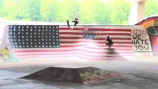 MIKEY LEVEN 5.0 TO FAKIE OVER THE BUNKER WALL FDR SKATEPARK