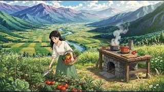 A Quiet Life in the Mountains 🌄🌱 | Gardening, Harvest & Cooking | Ghibli Style