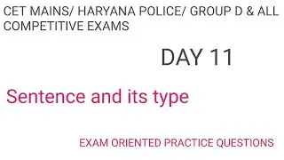 Class # 11 Sentence and its type exam oriented practice questions by Neetu Rao # hssc # hsscet 