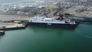 P&O Car Ferry's The European Causeway Highlander in Larne Harbour to Larne N Ireland 14 4K & HD