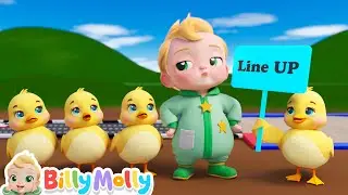 Let's Line Up To Play Games | Five Little Ducks | Billy Molly - Learning Songs - Nursery Rhymes