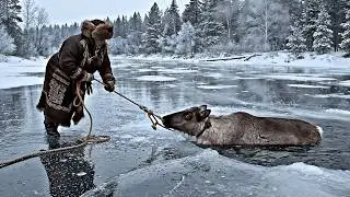 They Pulled It From the Frozen River | Two Sisters Alone in the Taiga at -60&deg;C