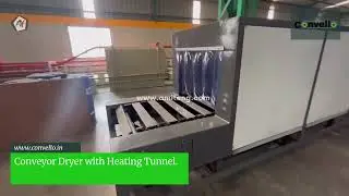 Conveyor dryer with heating tunnel #conveyorsystem #slatconveyor #conveyordryer #dryerconveyor