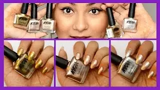 NYKAA GOLD RUSH NailPaint Swatches & Review {Delhifashionblogger}