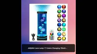 Jellyfish Lava Lamp 17 Colors Changing 15inch Jellyfish Lamp With Remote Control USB Plug-in Bubb...