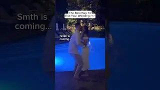 Bride and Groom Jumping in Pool to End Their Wedding