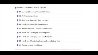 Openshift Hands on Labs