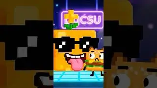 #Pycsu bites the weirdest snack ever&hellip; pixel burger-cat 🍔🐱