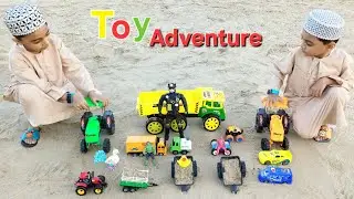 Look Kids! Mini Tractor Toys Adventure with Little Hero & Teddy!