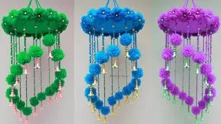 How To Make Jhumar At Home - Woolen Jhumar Design - Craft Ideas For Decoration @BubblysDiary
