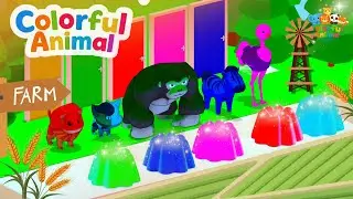 Farm Animals Playing | Gorilla, Zebra, Cat & More | Colorful Animals