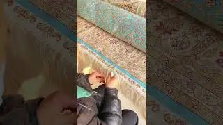 The fringes of a handmade silk carpet are the warp threads of the carpet.