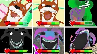 Garten of Banban 0-8 - All KITTYSAURUS and RAMAMBA Scenes in BRIGHT Mode with Healthbars