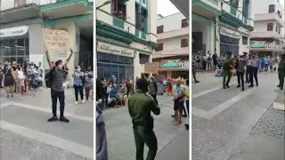 Un #cubano protesta en La Habana, es arrestado y el pueblo reacciona