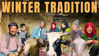 Rare Afghan Winter Gathering &mdash; Cooking Cow&rsquo;s Head in a Mountain Cave | Village Life of Afghanistan