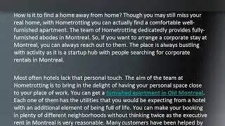 Choose Hometrotting for a Corporate Stay at Montreal