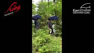 EuroSCHIRM | Trekking umbrella Swing backpack in use