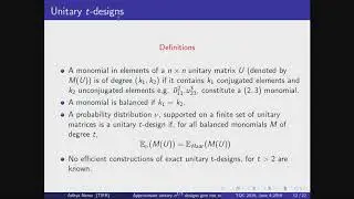 Aditya Nema: Unitary Designs and quantum channels with super additive classical capacity