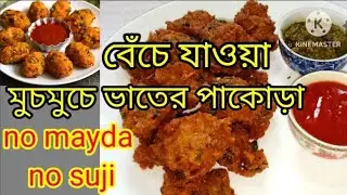 মুচমুচে ভাতের রেসিপি /ফেলে দেওয়া ভাত দিয়ে পাকোড়া /Leftover rice pakora /pakora recipe bangla /