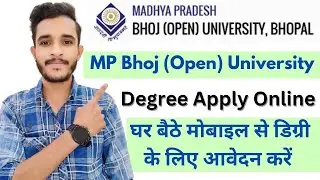 mp bhoj open university degree apply online,mp bhoj university bhopal degree online, #mpbhoj #degree