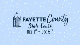 Fayette County GA State Court Judge Jason B. Thompson - Week of December 1st, 2025